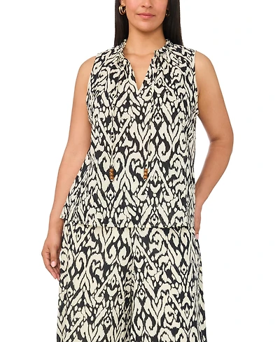 Vince Camuto Plus Size V-Neck Sleeveless Flowy Shell Top