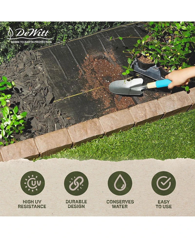 DeWitt Sunbelt 6 Foot Woven Weed Barrier Landscape Fabric Ground Cover, 200 Feet