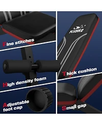 Fed Fitness Foldable Weight Bench with 2 Resistance Bands, 8 Backrests Fast Adjustable Fid for Home Gym Full Body Workout