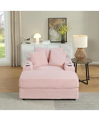 Streamdale Furniture Comfy Deep-Seat Sofa with Ottoman and 2 Toss Pillows