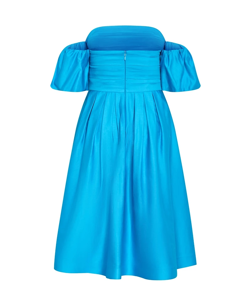 City Chic Women's Rosalee Puff Sleeve Midi Dress