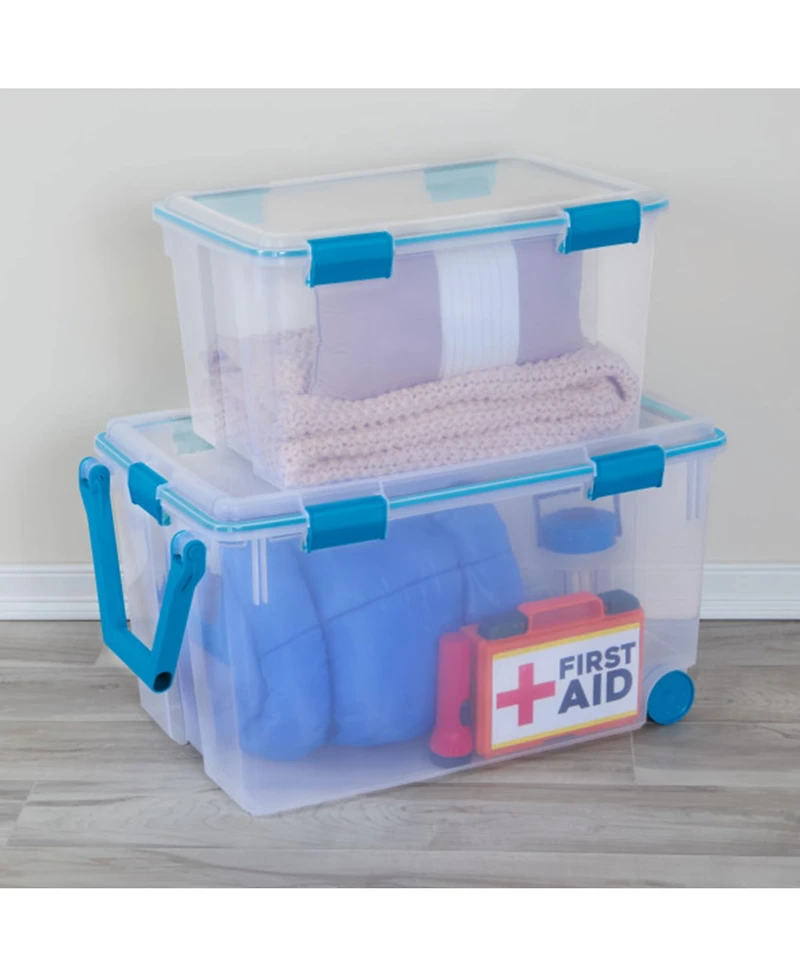 Sterilite -Qt Clear Plastic Stackable Storage Bin w/ Gasket Latch Lid