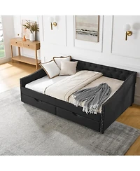 Streamdale Furniture Upholstered Full Size Daybed with Drawers