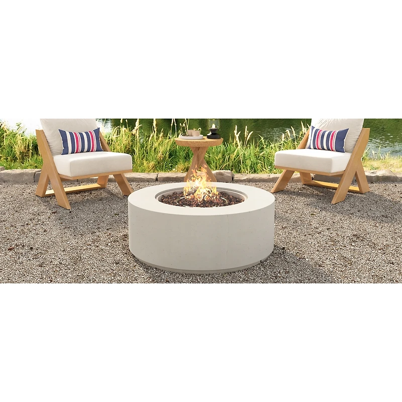 Streamdale Furniture 38.2 inch Round Propane Fire Pit Table with Faux Stone Finish, 50,000 Btu