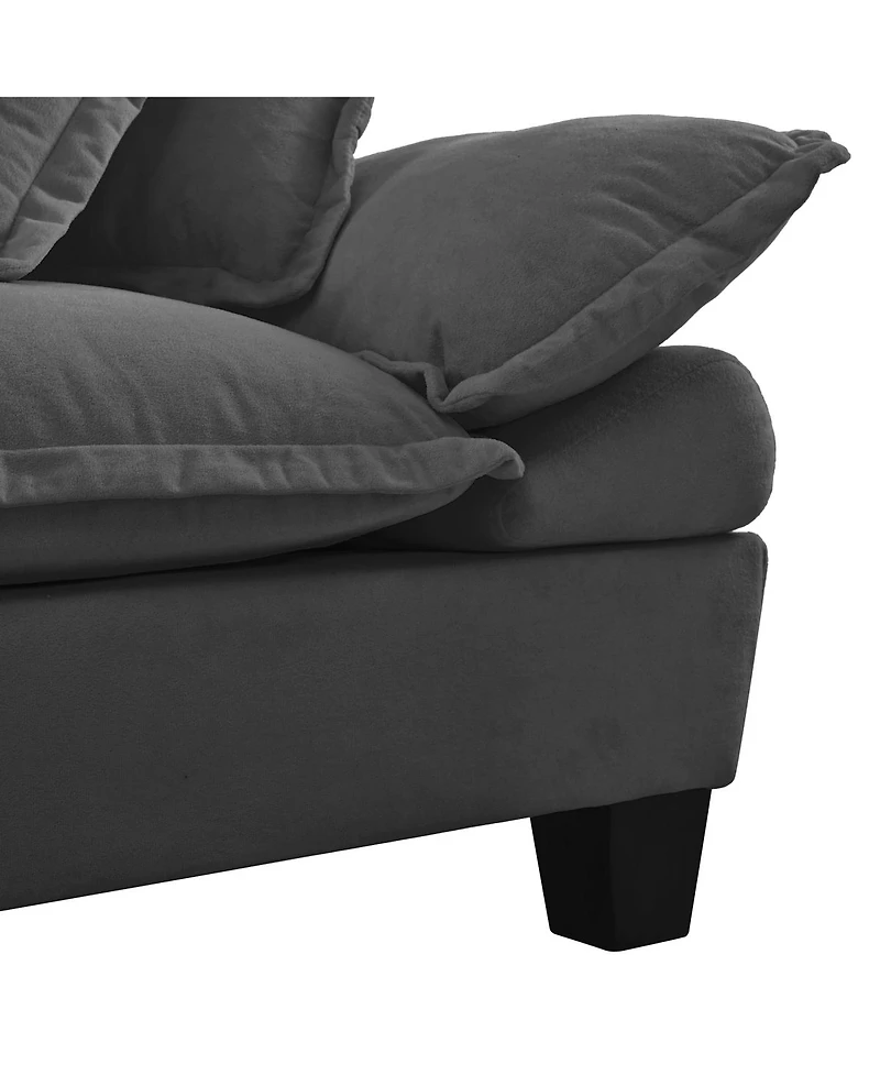 Streamdale Furniture Chenille Sailboat 2-Seater Modular Loveseat with Curved Armrests