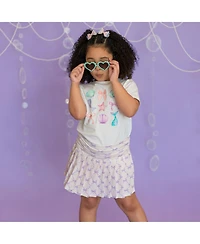 Sweet Wink Toddler Girls Lavender Bow Trellis Athletic Skort