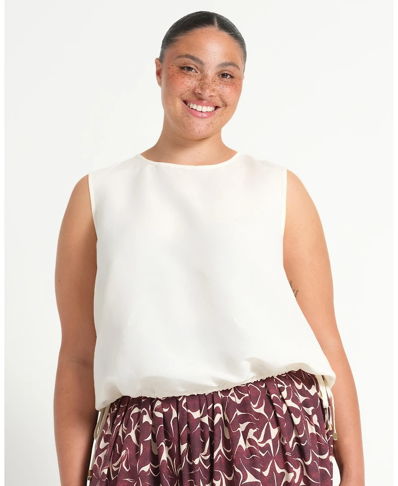 Estelle Plus Size Ainsley Tie-Hem Relaxed Tank Top