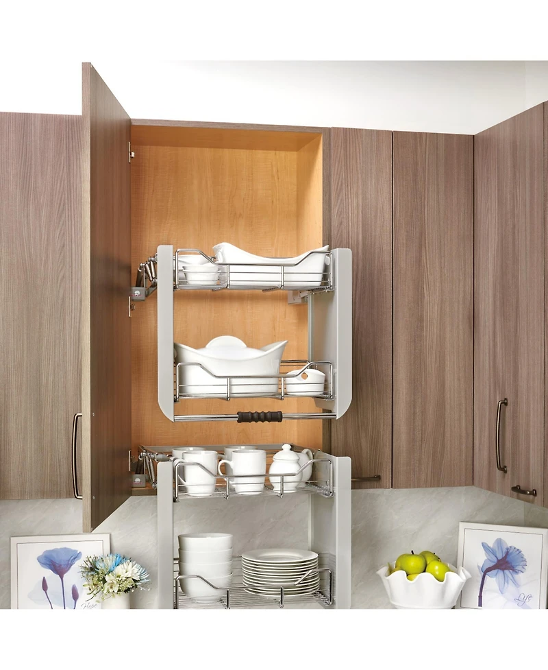 Rev-a-Shelf 24" Kitchen Pulldown Wall Cabinet Shelf System, Chrome, 5PD-24CRN