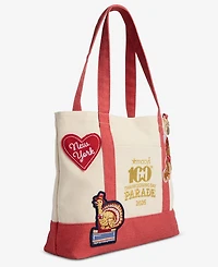 Macy's 100th Thanksgiving Day Parade 2026 Balloon Character Patch Mini Canvas Tote Bag, Macy's Exclusive