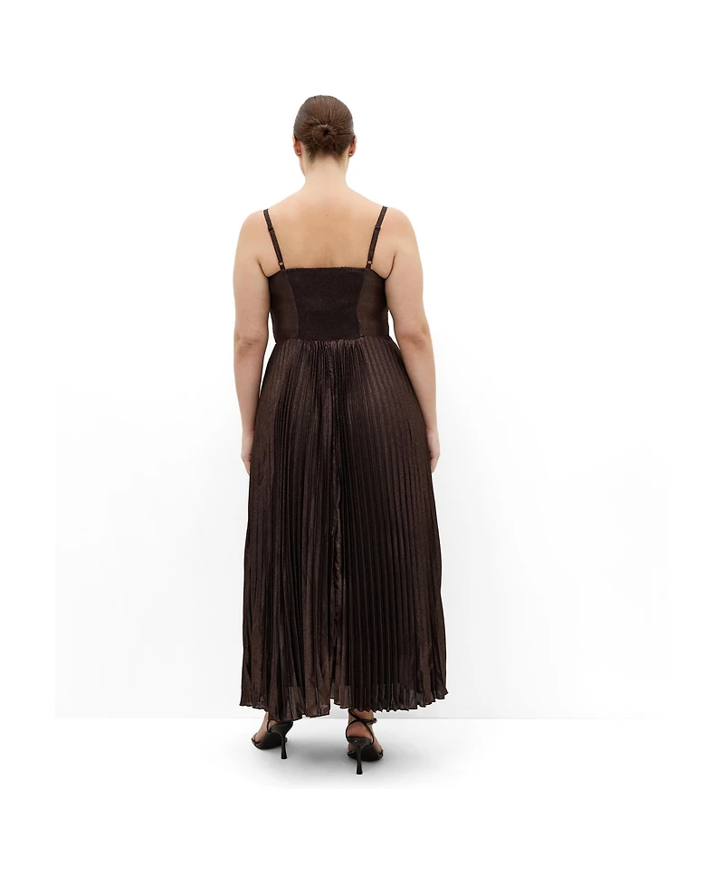 City Chic Women's Ariana Sparkle Pleat Maxi Dress