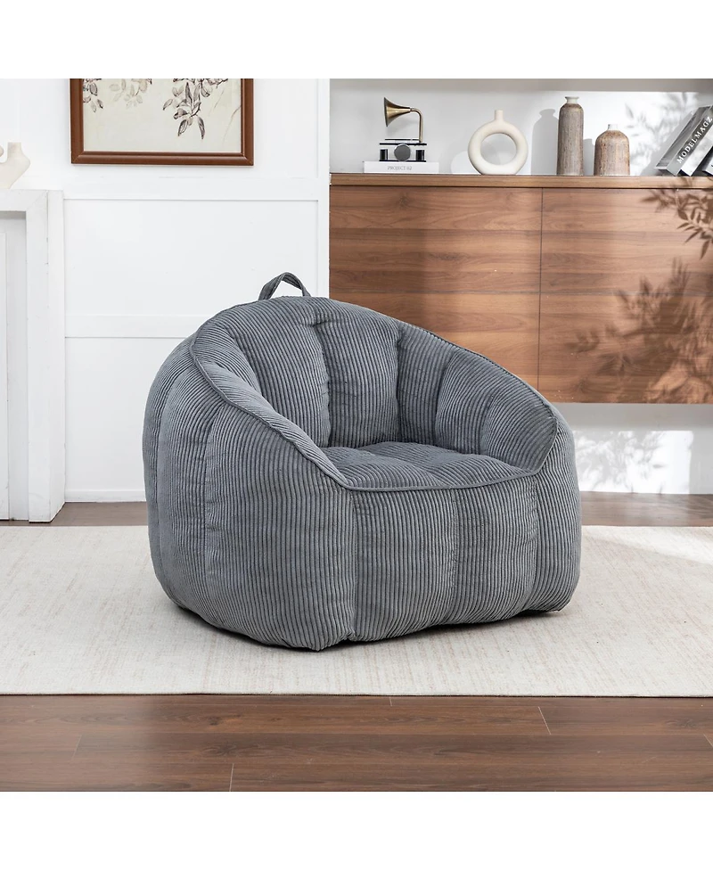 Streamdale FurnitureGiant Corduroy Bean Bag Chair with Armrests - Large Adult Sofa
