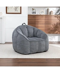 Streamdale FurnitureGiant Corduroy Bean Bag Chair with Armrests - Large Adult Sofa