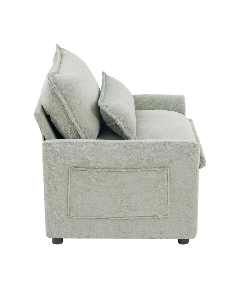 Streamdale Furniture Modern 31.9" Plush Upholstered Accent Chair with Side Storage Pockets, Green