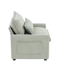 Streamdale Furniture Modern 31.9" Plush Upholstered Accent Chair with Side Storage Pockets, Green