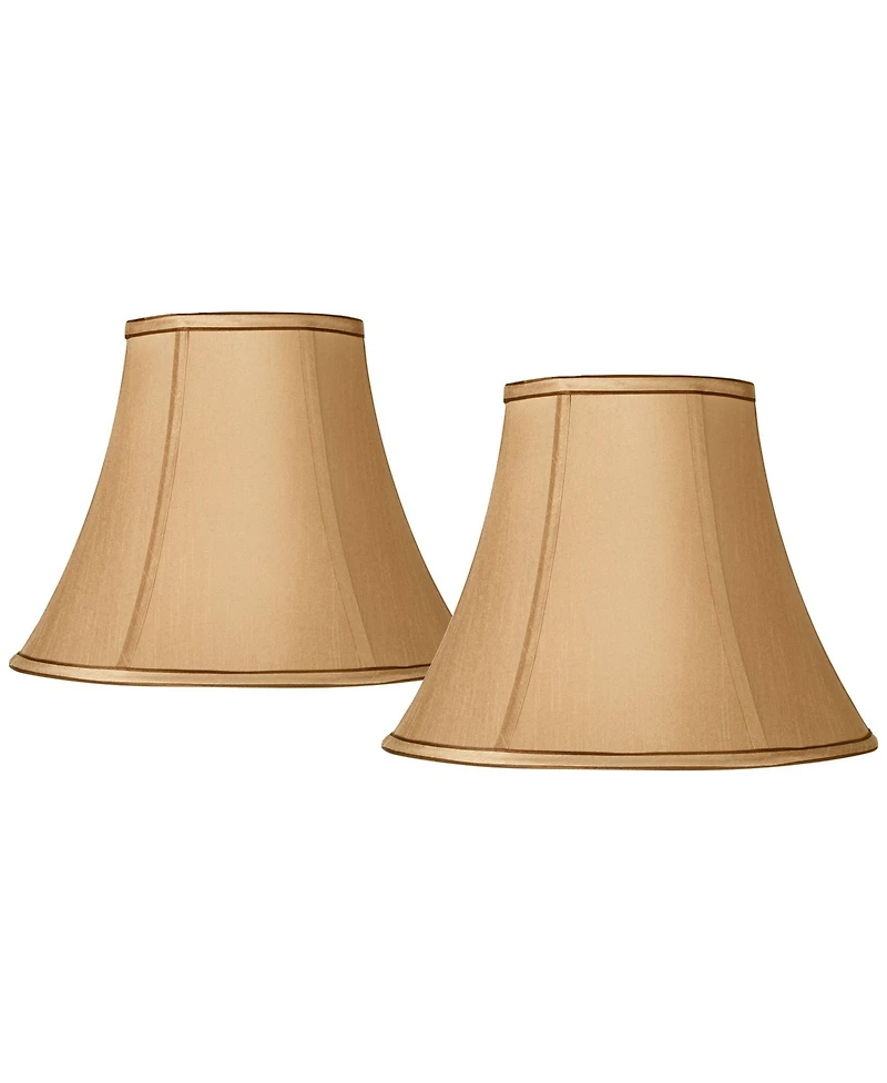 Springcrest Collection Set of 2 Softback Bell Lamp Shades Slant Spider with Replacement Harp Finial Fitting