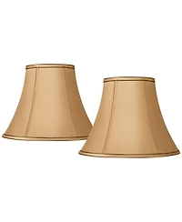 Springcrest Collection Set of 2 Softback Bell Lamp Shades Slant Spider with Replacement Harp Finial Fitting