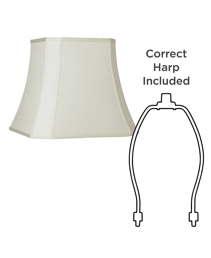Springcrest Imperial Shade Set of 2 Square Lamp Shades Medium 10.5" Top x 16" Bottom x 13.5" High Spider Replacement Harp Finial Fitting
