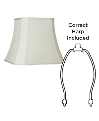 Springcrest Imperial Shade Set of 2 Square Lamp Shades Medium 10.5" Top x 16" Bottom x 13.5" High Spider Replacement Harp Finial Fitting