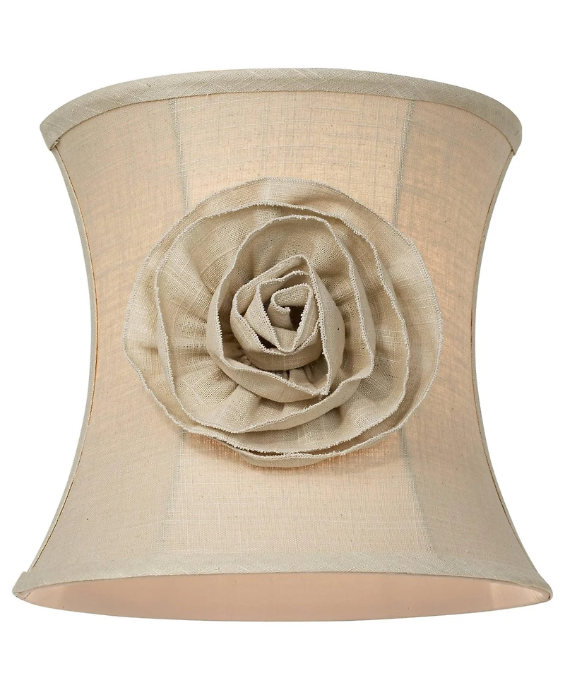 Springcrest Set of 2 Drum Lamp Shades Almond Flower High Spider Replacement Harp Finial Fitting