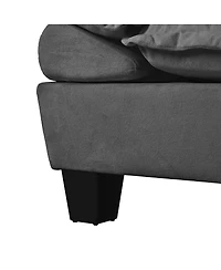 Streamdale Furniture Modular L-Shape Cloud Sofa with Ottoman and Pillows