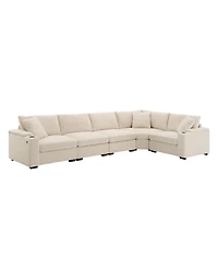 Streamdale Furniture 104" Convertible L-Shaped Corduroy Sectional with Storage and Usb Charger