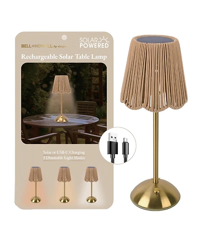 Bell + Howell Rechargeable Solar String Design Portable Indoor Outdoor Led Dimmable Modes Table Lamp