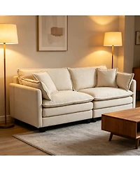 Streamdale Furniture Modern 77.95" 2-Seater Upholstered Sectional Sofa with Waist Pillows