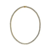 Bling Jewelry Cocktail Cubic Zirconia Princess Cut Channel Set Statement Tennis Necklace