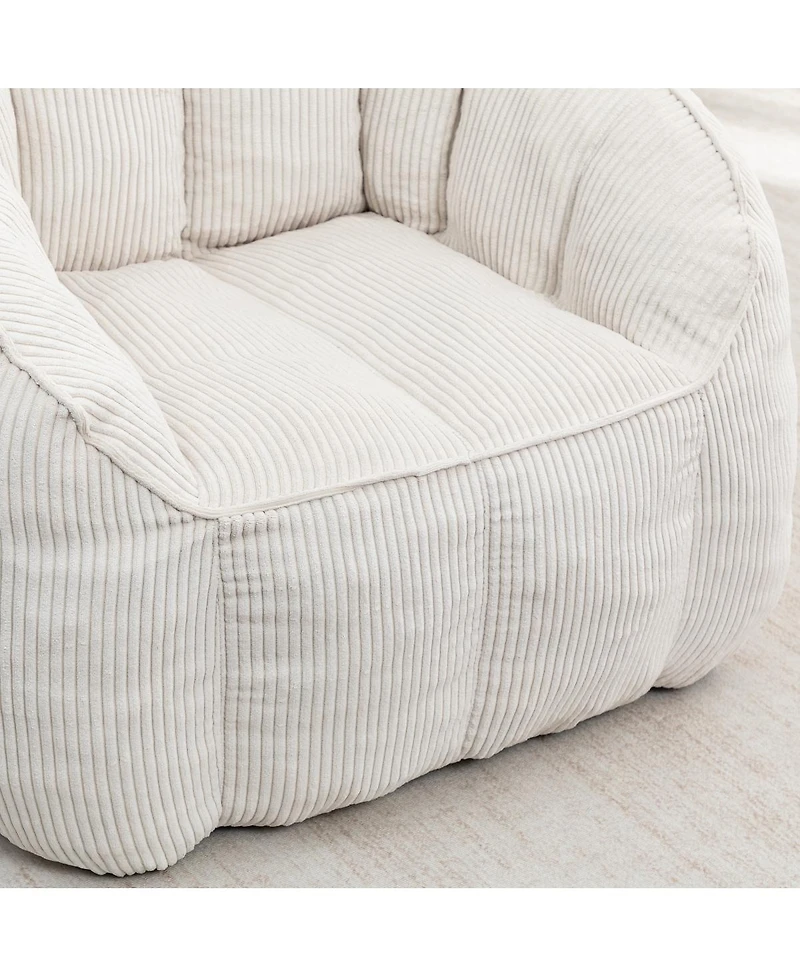 Streamdale Furniture Giant Corduroy Bean Bag Chair with Armrests