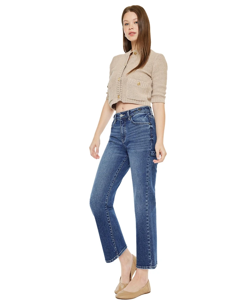 KanCan Women's Ashley High Rise True Straight Jeans