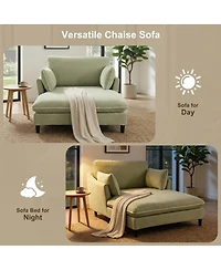 Streamdale Furniture Modern 51.2" Chaise Lounge Sofa Bed with Pillows