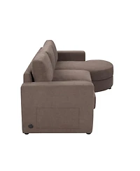 Streamdale Furniture Modern 84.6" L-Shaped Sectional Sofa with Curved Chaise and Usb Ports