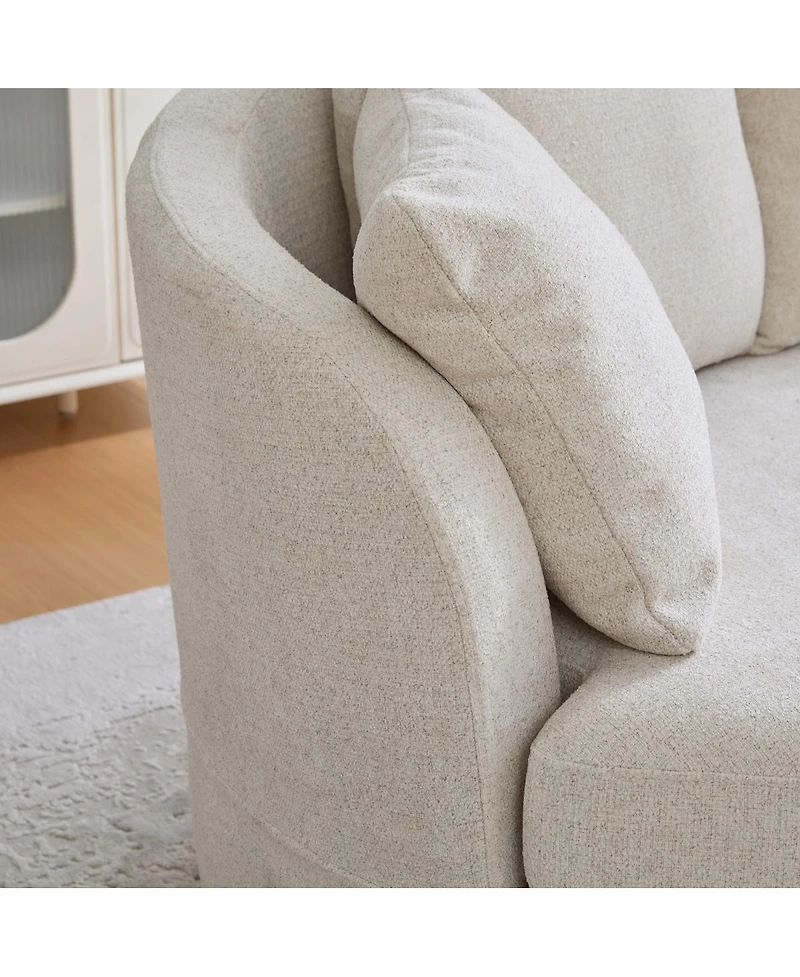 Streamdale Furniture 73.82" Modern Luxury Curved Chenille Sofa, Extra-Deep Seat