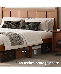 Streamdale Furniture Minimalist Flat Panel Bed with Headboard and Footboard