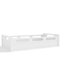 Streamdale Furniture Floor Platform Bed with Guardrails, Low Profile