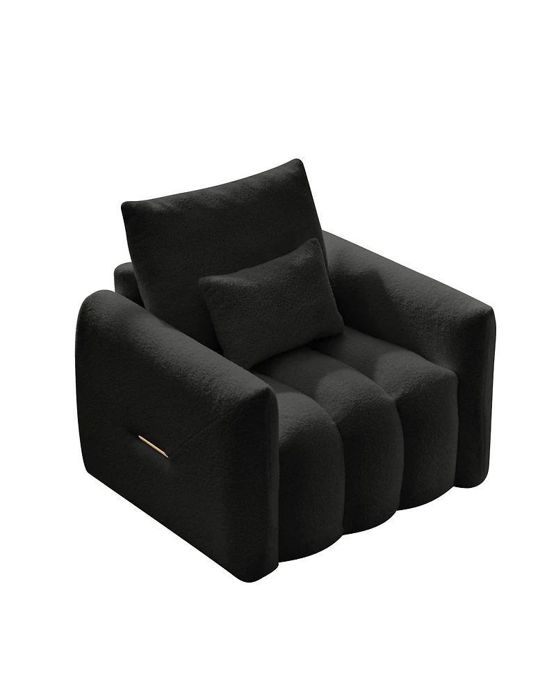Streamdale Furniture Modern Teddy Fabric Sofa with Pillow for Living Room and Bedroom