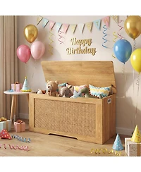 Costway Kids Storage Bench, 40" Toy Box with Flip Top, 2 Metal Hinges and Side Handles