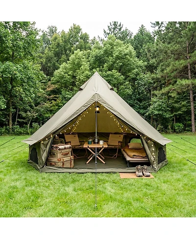 Streamdale Furniture 16.4Feet 4-Season Waterproof Bell Tent with Stove Jack for 10 People