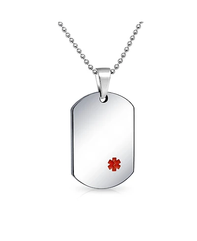 Bling Jewelry Medical Alert Id Dog Tag Blank Pendant Necklace
