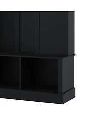 Streamdale Furniture Modern All-in-One Arched Hall Tree with Storage Bench and 7 Hooks