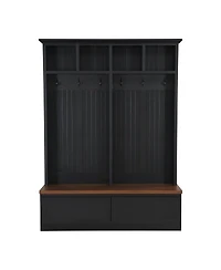 Streamdale Furniture Farmhouse 4-in-1 Hall Tree with Storage Bench and 2 Drawers
