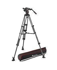 Manfrotto 3-Section Carbon Fiber Twin Leg Tripod with Nitrotech 608 Fluid Video Head and Mid-Level Spreader