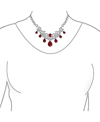 Bling Jewelry Estate Art Deco Style Emerald Green Cz Cubic Zirconia Dangling Teardrops Statement Necklace