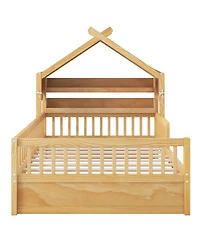 Streamdale Furniture Wooden House Bed with Storage Headboard Shelf