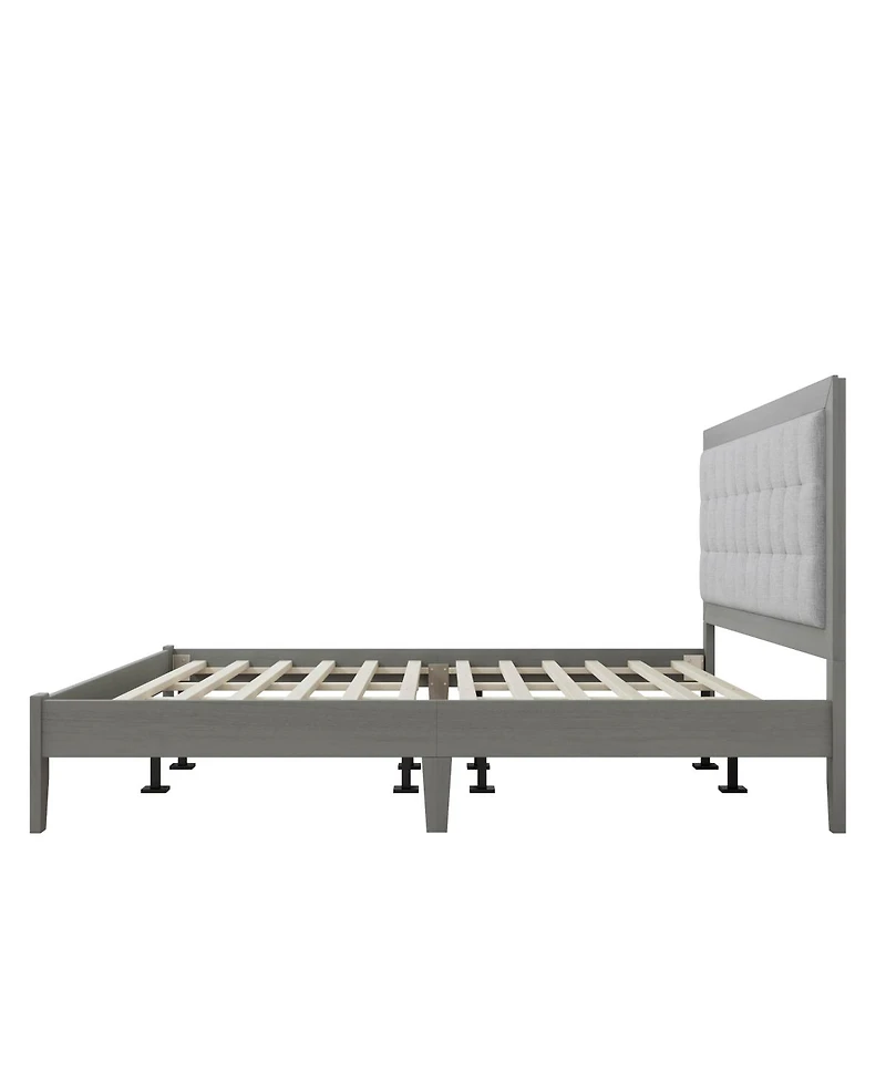 Streamdale Furniture Solid Wood Platform Upholstered Headboard California Bed