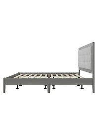 Streamdale Furniture Solid Wood Platform Upholstered Headboard California Bed