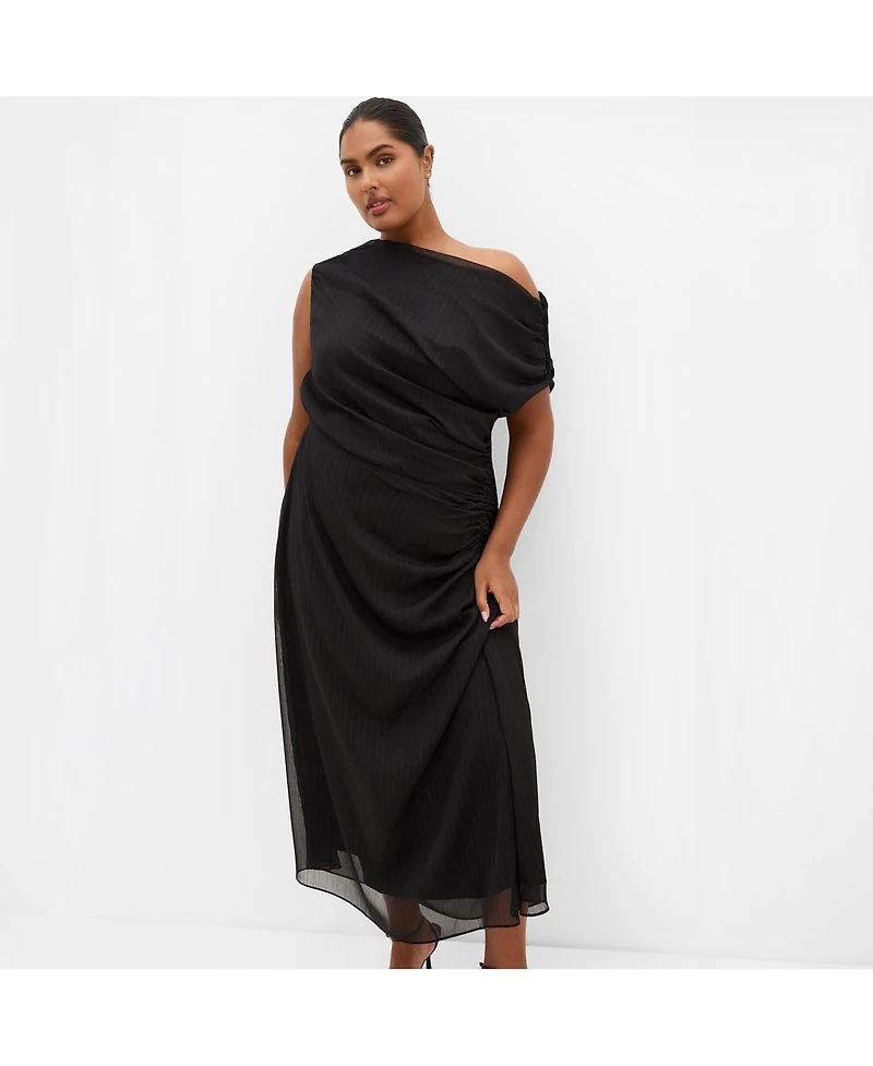 City Chic Women's Vivid Lurex Stripe Maxi Dress