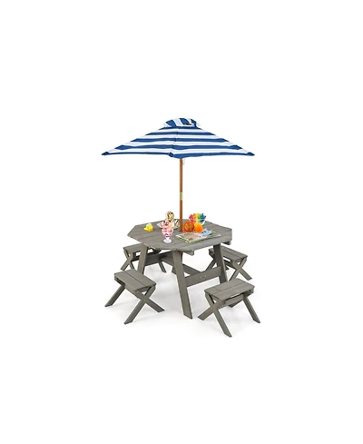 Slickblue Wooden Kids Table Set for Toddlers Age 3+ Activity Furniture