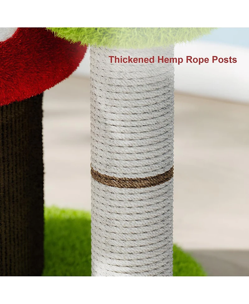 Streamdale Furniture 30.7" Mushroom-Themed Cat Tree with Sisal Scratching Posts