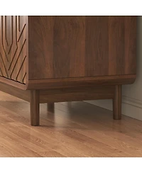 Streamdale Furniture 4-Door Carved Sideboard Buffet Cabinet with Adjustable Storage Shelves